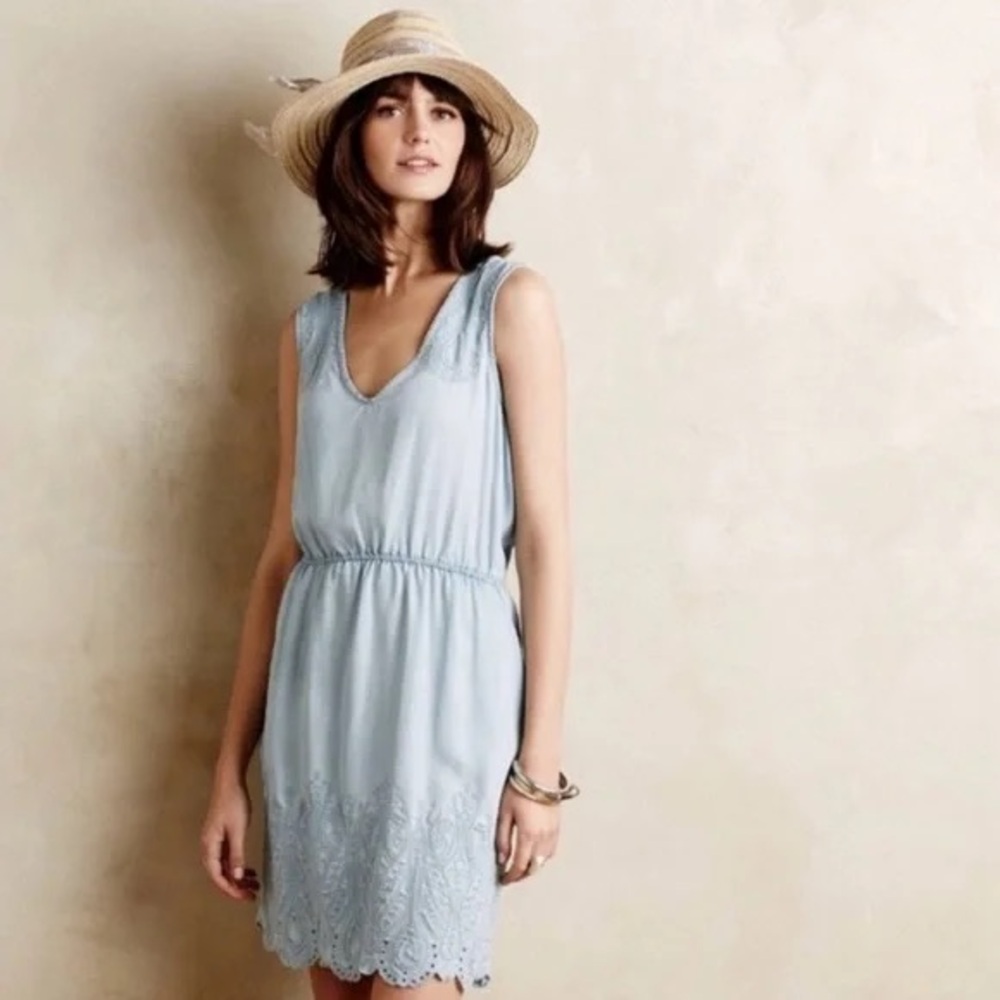 Anthropologie Light Blue Sleeveless Dress